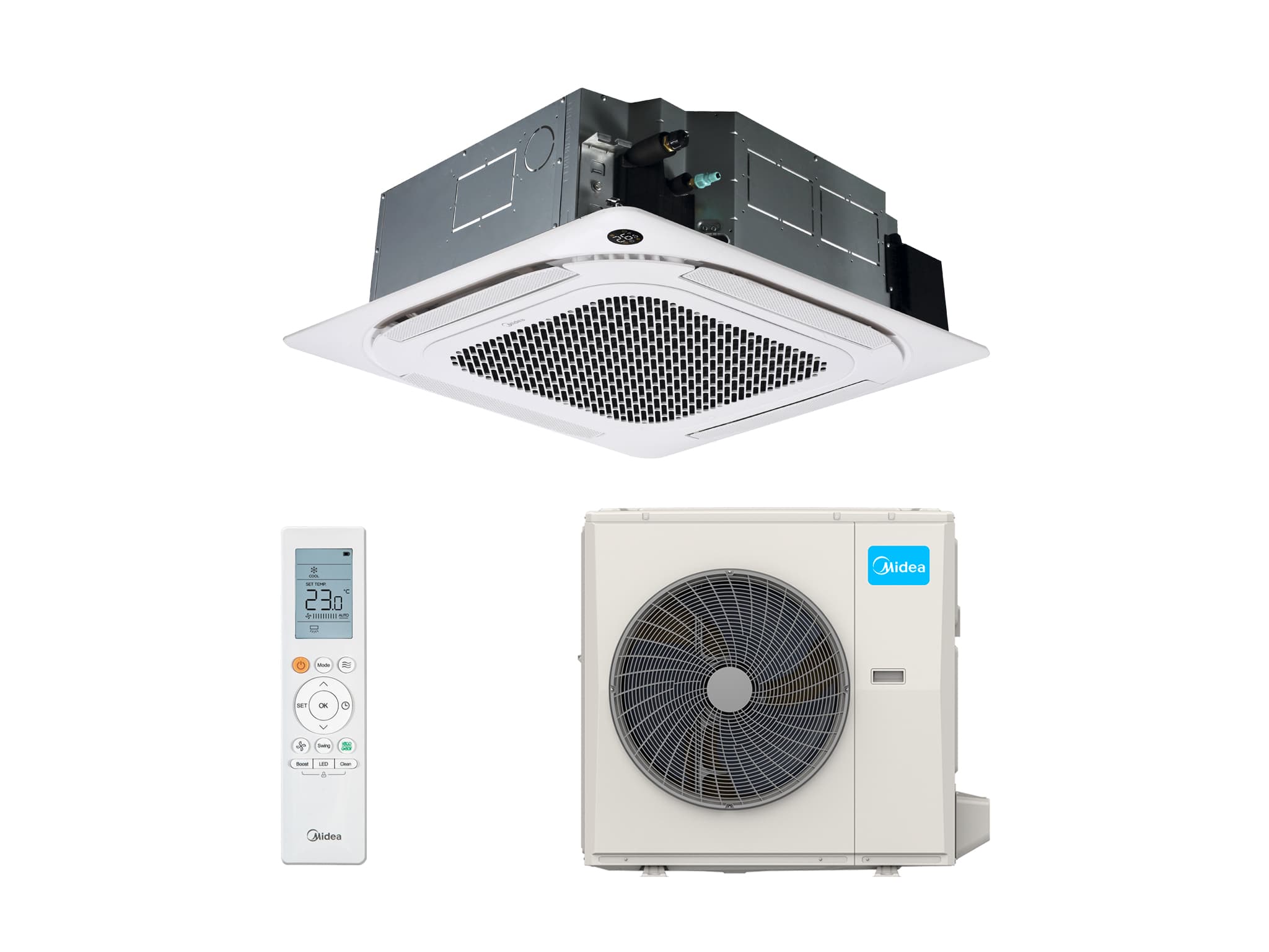 Кассетный кондиционер Midea MCD1-48HRFNX(GA)-B/MOA1U-48FQN8G1/T-MBQ4-04AWD MCD1