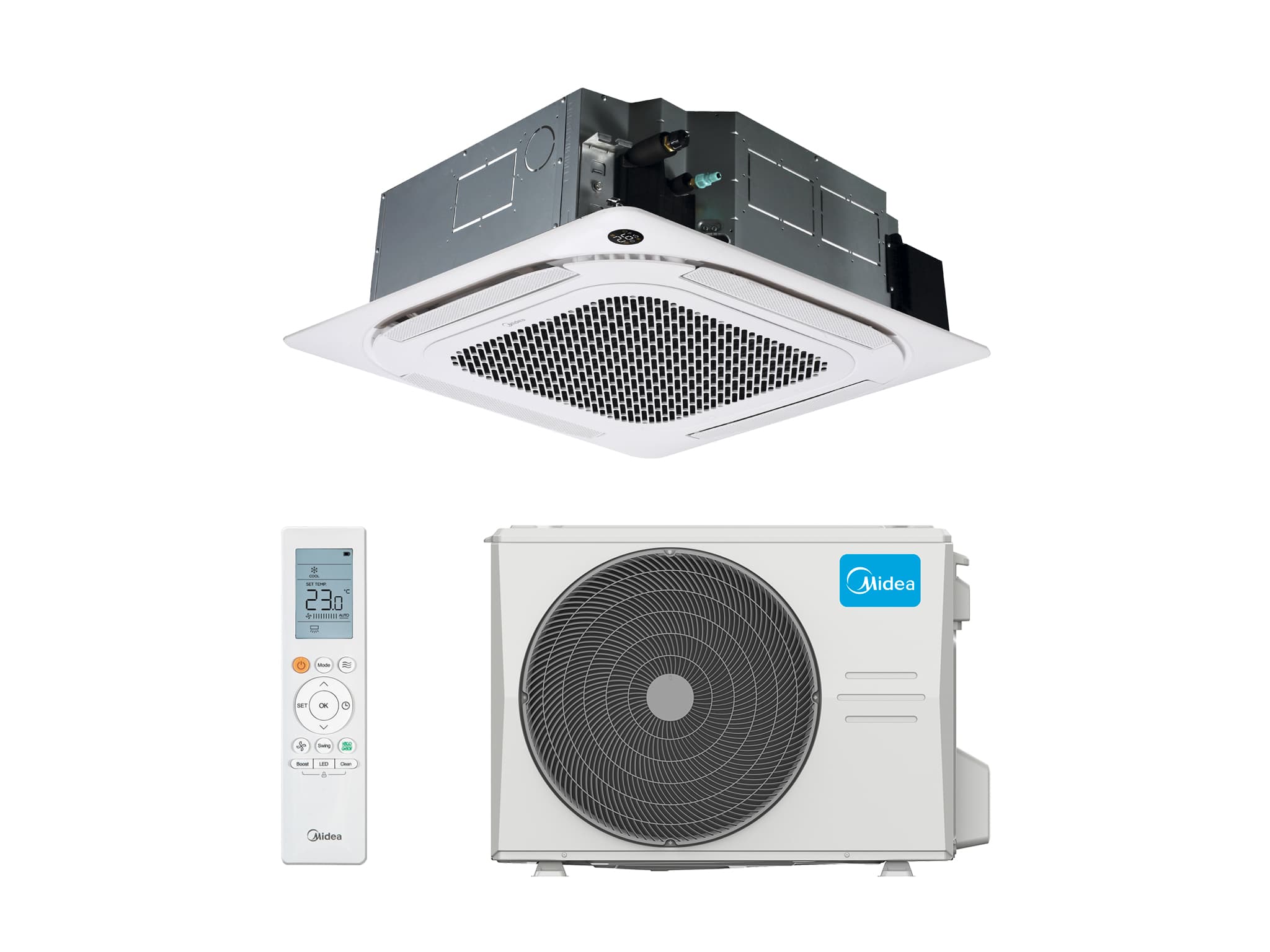 Кассетный кондиционер Midea MCD1-24HRFNX(GA)-B/MOA1D-24FRN8G1/T-MBQ4-04AWD MCD1