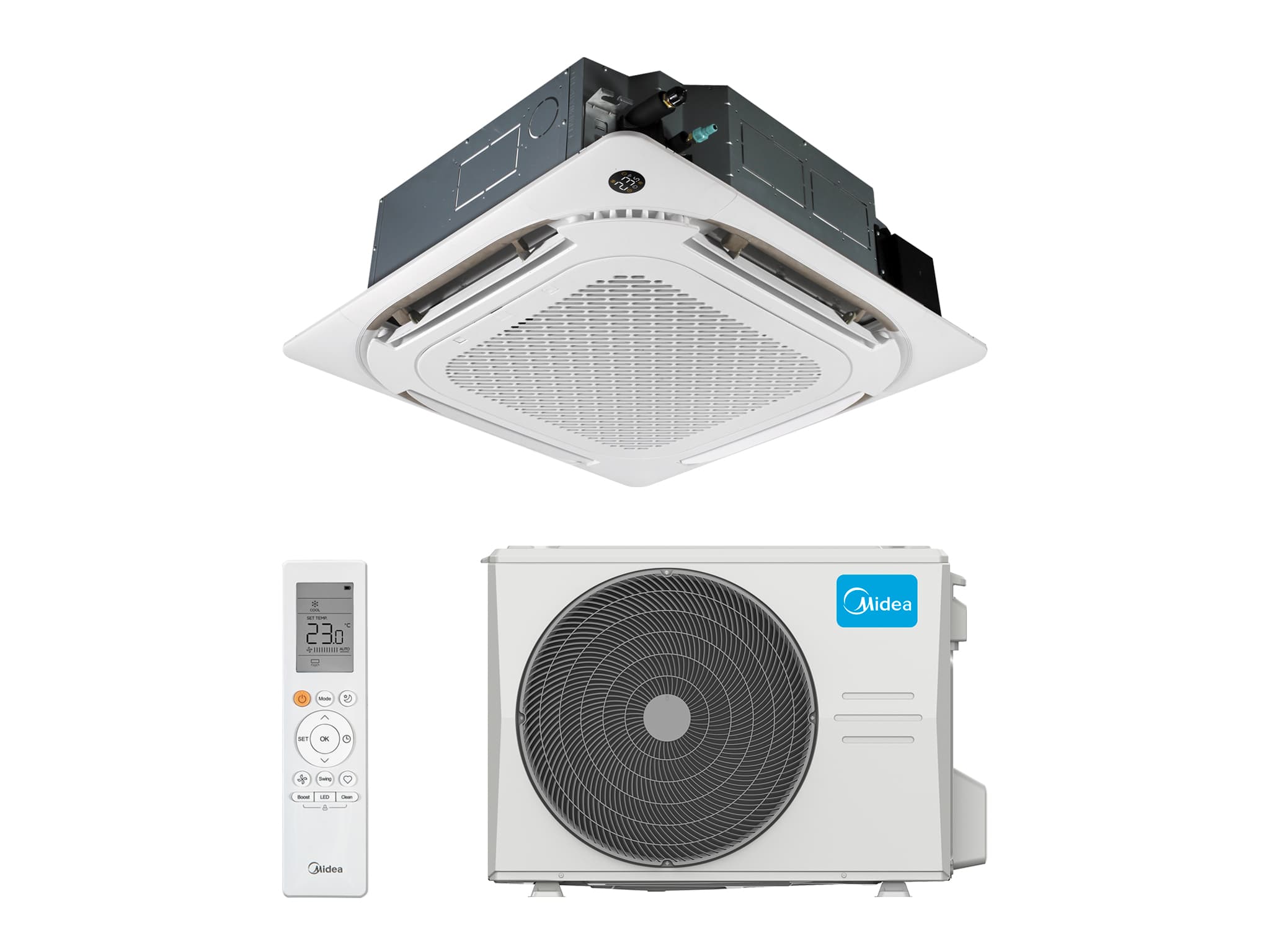 Кассетный кондиционер Midea MCD1-24HRN1G1/MOA1U-24HRN1G1/T-MBQ4-04A1 MCD1